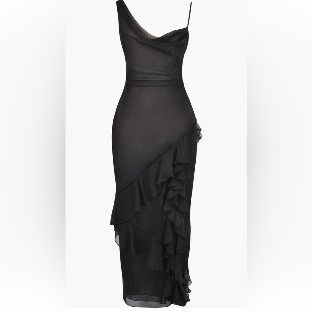 NWT House of CB Malila Ruffle Cowl Cocktail Dress - Picture 6 of 10
